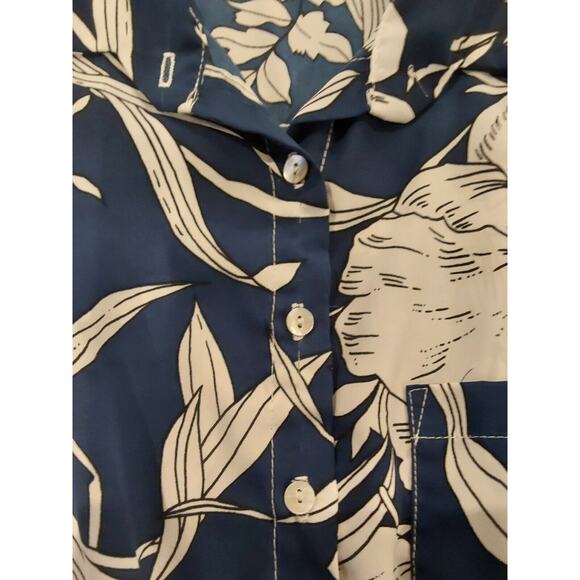 Kimchi Blue Womens Sz Med Floral Romper Collared Shrt Slve Elastic Waist No Belt - Picture 5 of 6